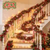 1--10PCS Festive Tinsel Garland with Santa Claus Stocking Fringe Strips Hanging Decoration for Xmas Tree Fireplace Home Party