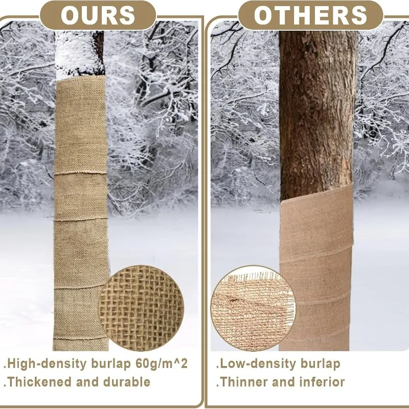 1-4PCS 25cm x 300cm Fruit Tree Winter Protection Burlap Tape Plant Wrap Frost Protection Root Insulation Garden Cover - Image 4