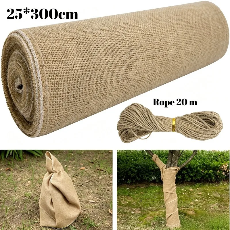 1-4PCS 25cm x 300cm Fruit Tree Winter Protection Burlap Tape Plant Wrap Frost Protection Root Insulation Garden Cover - Image 6