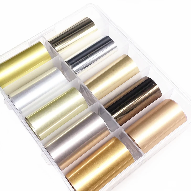 1 Box New Metal Nail Foils for Matt Transfer Paper Neon Stickers Champagne Nails Wraps Silver DIY Chameleon Nail Art Decorations - Image 4