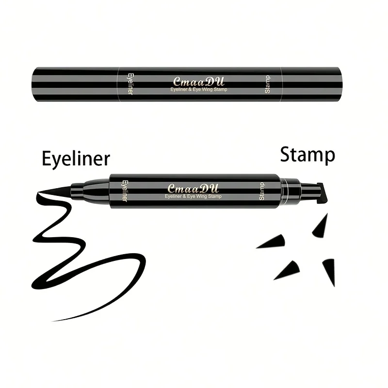 1 Pcs Black Wings Stamp Liquid Eyeliner, Easy Cat Eye Template Makeup Tool Anti-smudge, Vamp Wing, Lasting Waterproof Anti-sweat - Image 2