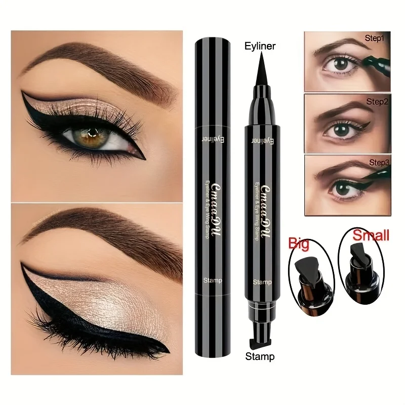 1 Pcs Black Wings Stamp Liquid Eyeliner, Easy Cat Eye Template Makeup Tool Anti-smudge, Vamp Wing, Lasting Waterproof Anti-sweat - Image 6