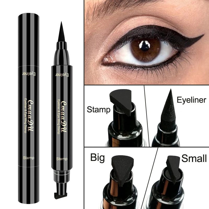1 Pcs Black Wings Stamp Liquid Eyeliner, Easy Cat Eye Template Makeup Tool Anti-smudge, Vamp Wing, Lasting Waterproof Anti-sweat