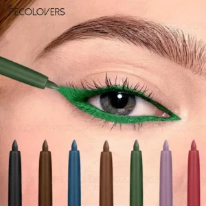 1 Pcs Long-Lasting Matte Eyeliner Pencil, Ultra-Fine Tip Waterproof, Blue Glazed Dark Green Brown, Creamy Texture Non-Fading