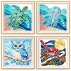1 Piece of sea glass Mosaic craft kit, photo frame, Painting animal Patterns, Handmade unique gifts for friends and family