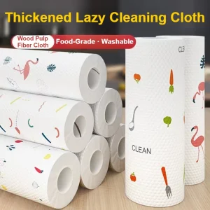 1 Roll (200 Sheets) Washable Kitchen Paper, Reusable Cleaning Cloths for Home & Travel, Multi-style Lazy Wiping Towels, 8"x8"