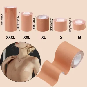 1 Roll Adhesive Breast Lift Tape Compatible for B.E Cup Bras No Undergarment Modification Instant Bust Lift Tape for Clothing