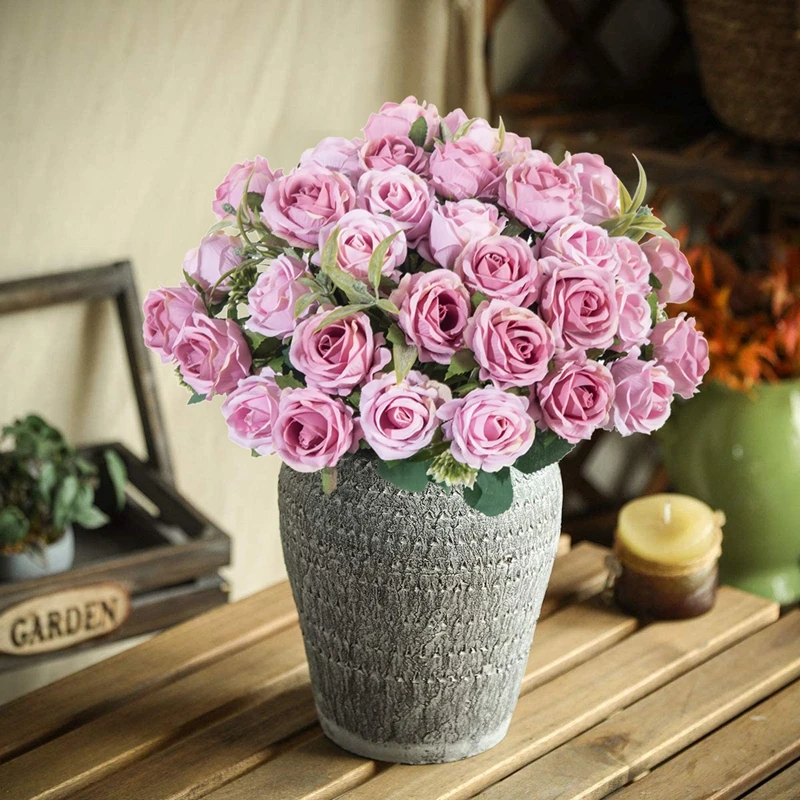 10 Heads Artificial Flowers Scrapbooking Silk Roses Wedding Party Bouquets Household Products Vases for Home Festival Decoration - Image 2