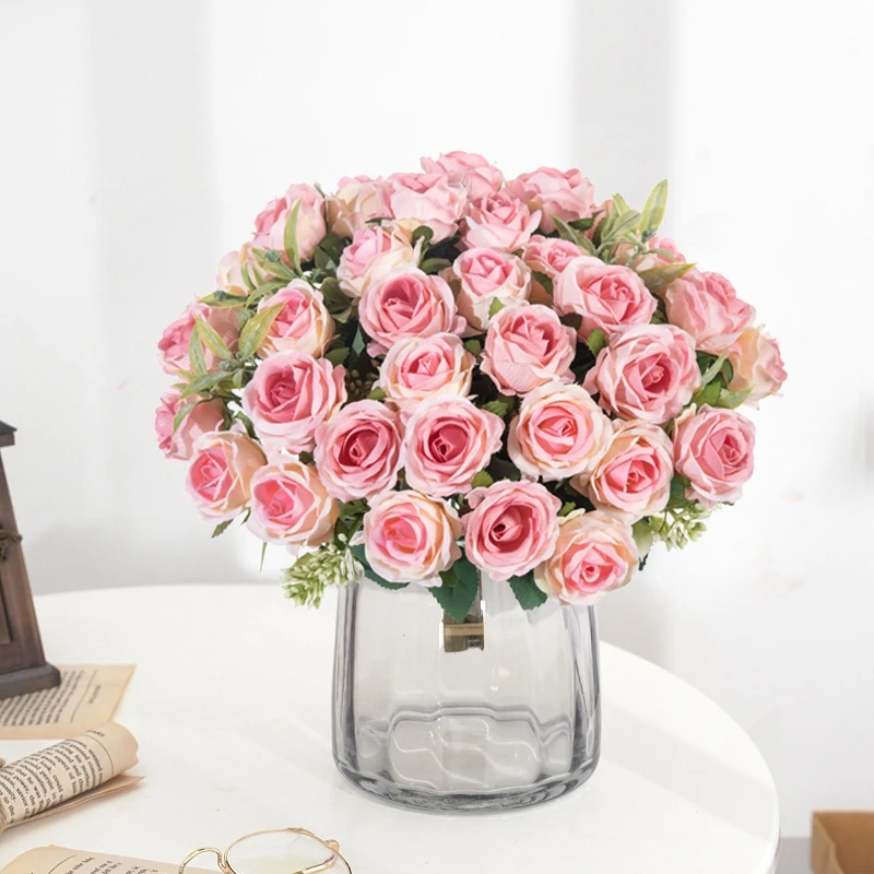 10 Heads Artificial Flowers Scrapbooking Silk Roses Wedding Party Bouquets Household Products Vases for Home Festival Decoration - Image 3