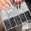 10 Rolls 4x50CM Black White Lace Transfer Nail Sticker Sexy Flower Lace Nail Art Transfer Foils Paper for DIY Manicure Decals*@#