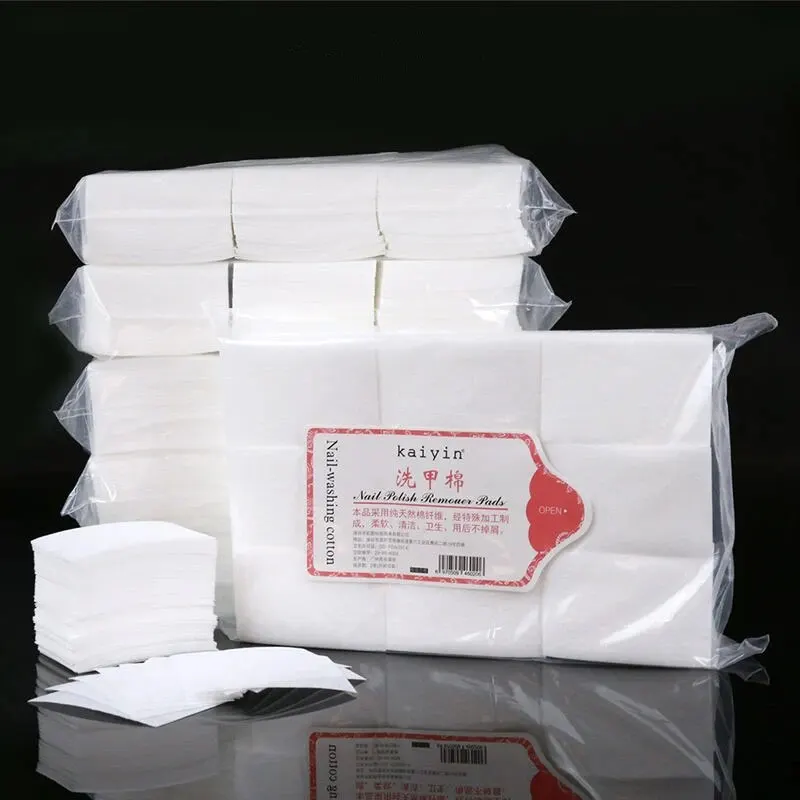 1000/600Pcs Professional Nail Wipe 100% Cotton Pads Lint-Free Nail Cotton Gel Polish Remover Nail Art Cleaning Tools - Image 3