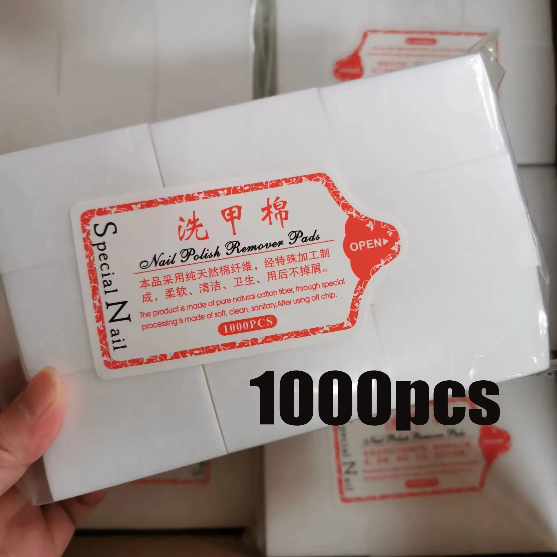 1000/600Pcs Professional Nail Wipe 100% Cotton Pads Lint-Free Nail Cotton Gel Polish Remover Nail Art Cleaning Tools