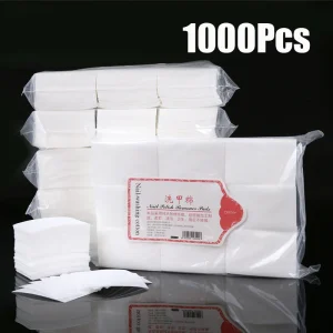 100/3000Pcs Nail Polish Remover Pads Lint Free Cotton Wipes for Gel Acrylic Manicure Clean Up Salon Beauty Tools Bulk Supply