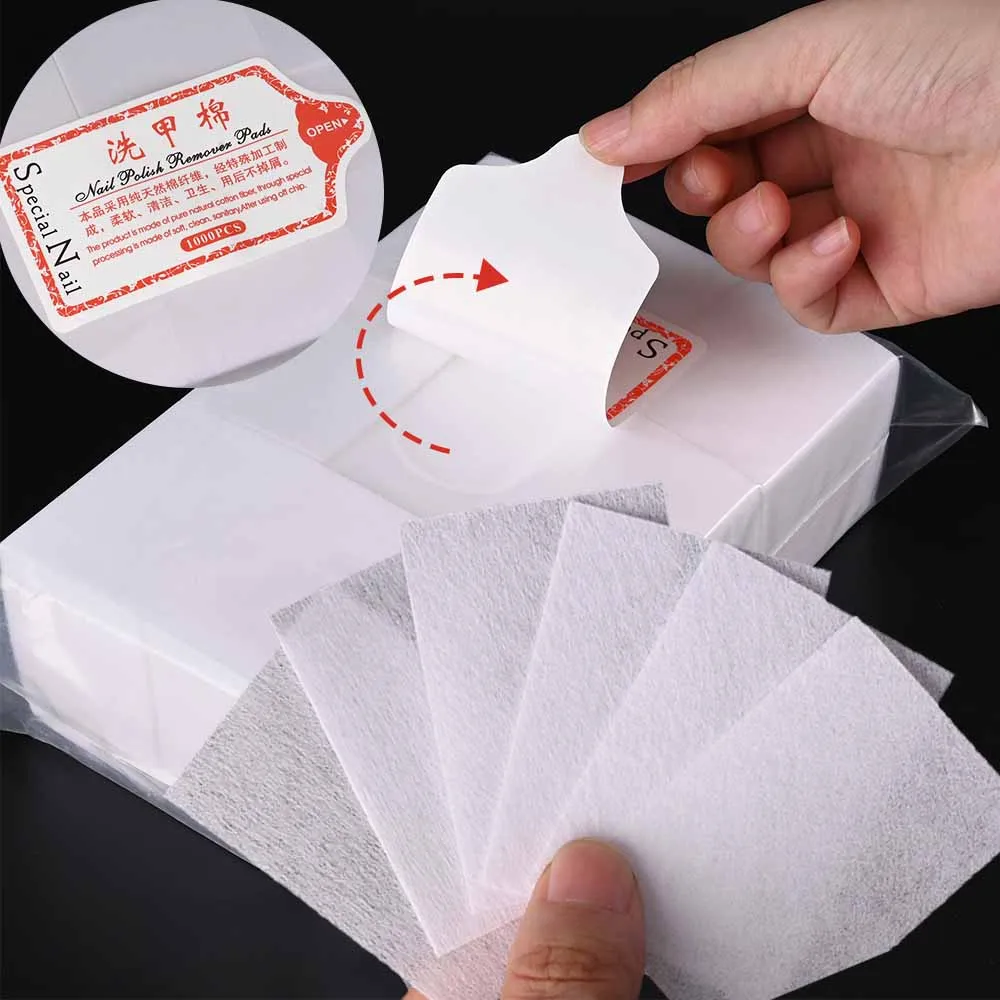 100/3000Pcs Professional Nail Wipe 100% Cotton Pads Lint-Free Nail Cotton Gel Polish Remover Nail Art Cleaning Tools - Image 2
