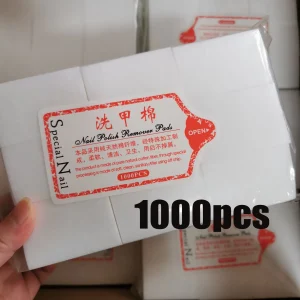 100/3000Pcs Professional Nail Wipe 100% Cotton Pads Lint-Free Nail Cotton Gel Polish Remover Nail Art Cleaning Tools
