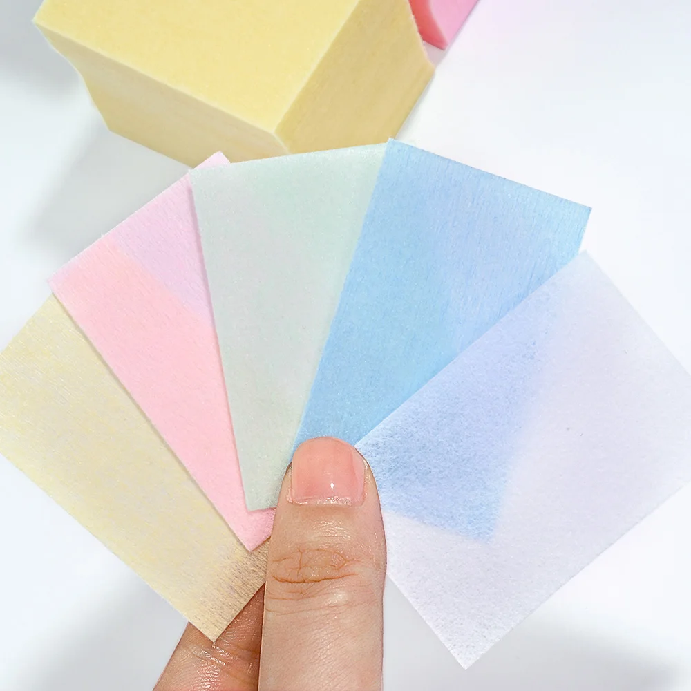 100/600pcs/Lot Lint Free Nail Wipes 5colors Gel Nail Polish Remover Coffon Pads for Beauty Makeup Cleaning Manicure Salon Tools - Image 4