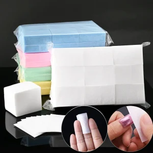 100/600pcs/Lot Lint Free Nail Wipes 5colors Gel Nail Polish Remover Coffon Pads for Beauty Makeup Cleaning Manicure Salon Tools