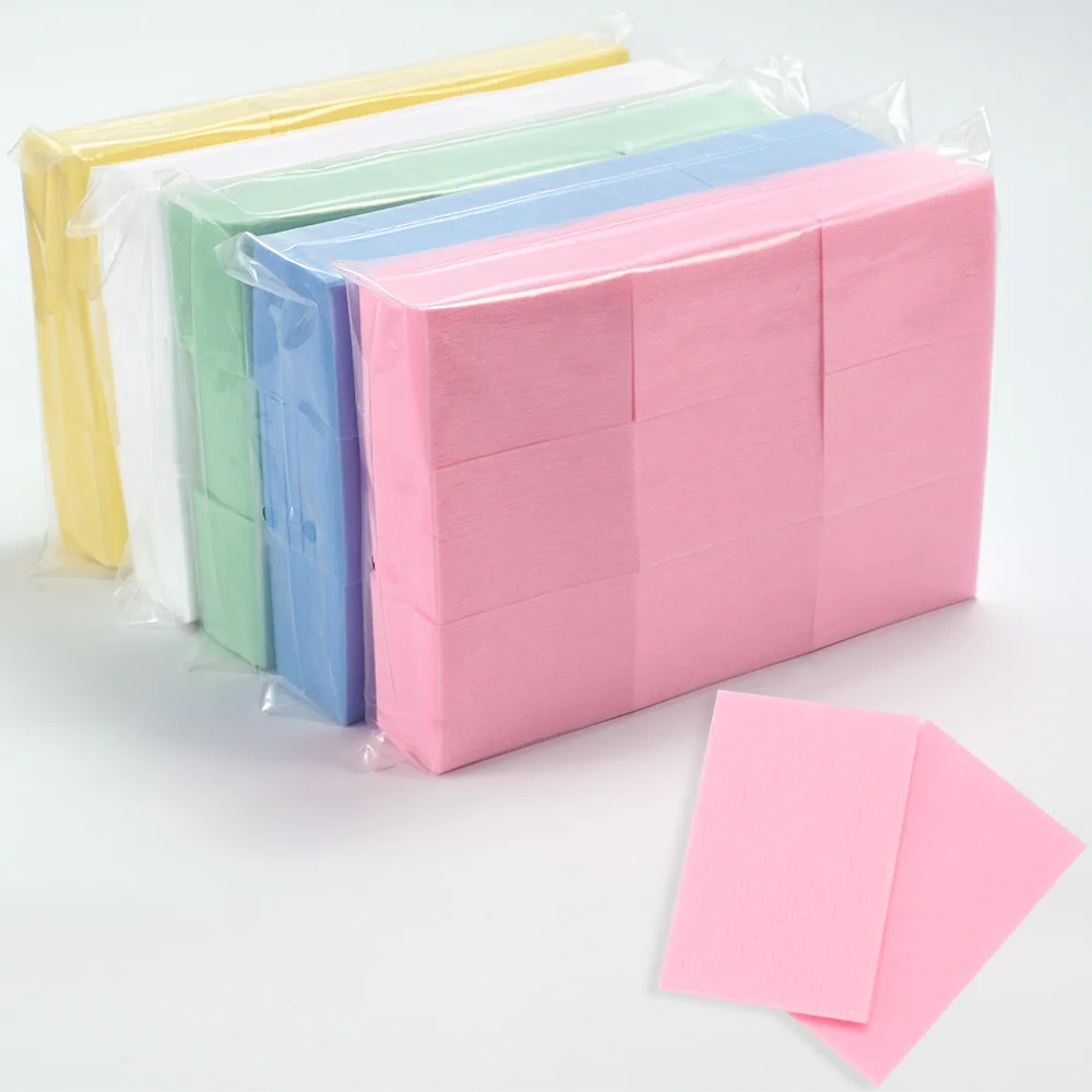 100/600pcs/Lot Lint Free Nail Wipes 5colors Gel Nail Polish Remover Coffon Pads for Beauty Makeup Cleaning Manicure Salon Tools - Image 3