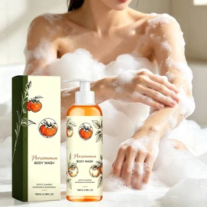 100ML Persimmon Body Shampoo Gel Gentle Cleaning Pores Moisturizing Improve Smoothness Fresh Fragrance Non-tight Body Wash Gel