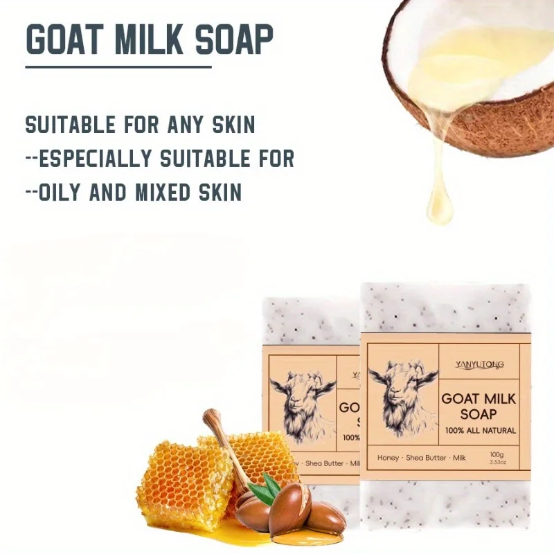 100g Goat Milk Soap, Cleanses the Skin, Cleanses and Bathes, Suitable for All Skin Types - Image 3