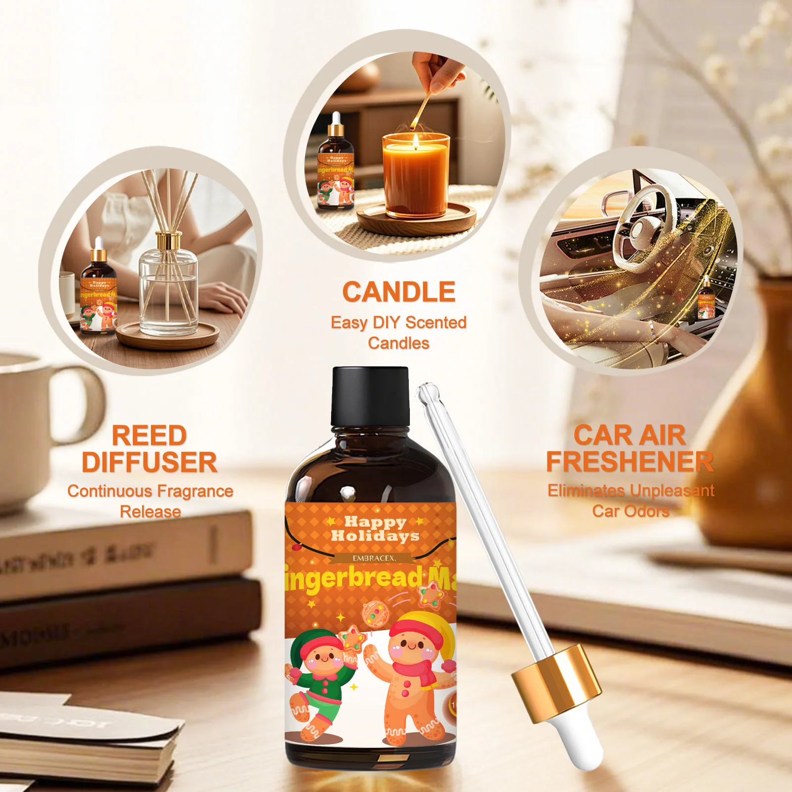 100ml Gingerbread Man Fragrance Oils Long Lasting Fragrance For Diffusers/Humidifier Christmas Gifts For Friends - Image 3