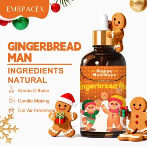 100ml Gingerbread Man Fragrance Oils Long Lasting Fragrance For Diffusers/Humidifier Christmas Gifts For Friends