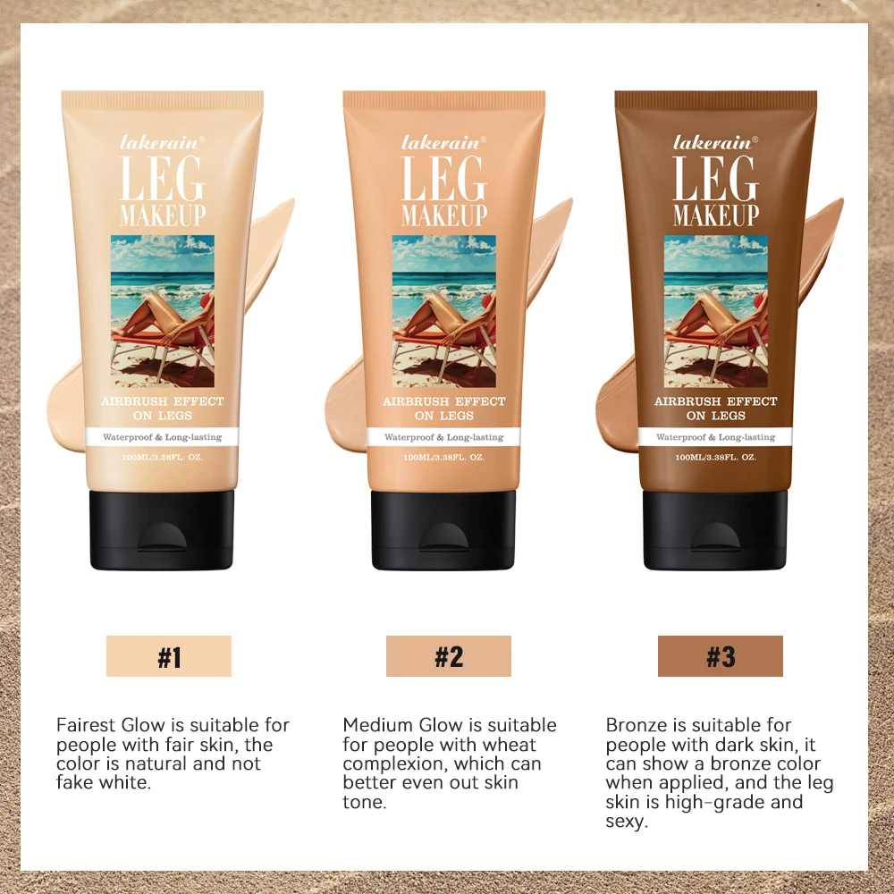 100ml Leg Makeup Long-lasting Waterproof And Anti-Transfer Concealer Even Skin Tone Wheat Tan Brown Liquid Foundation - Image 4