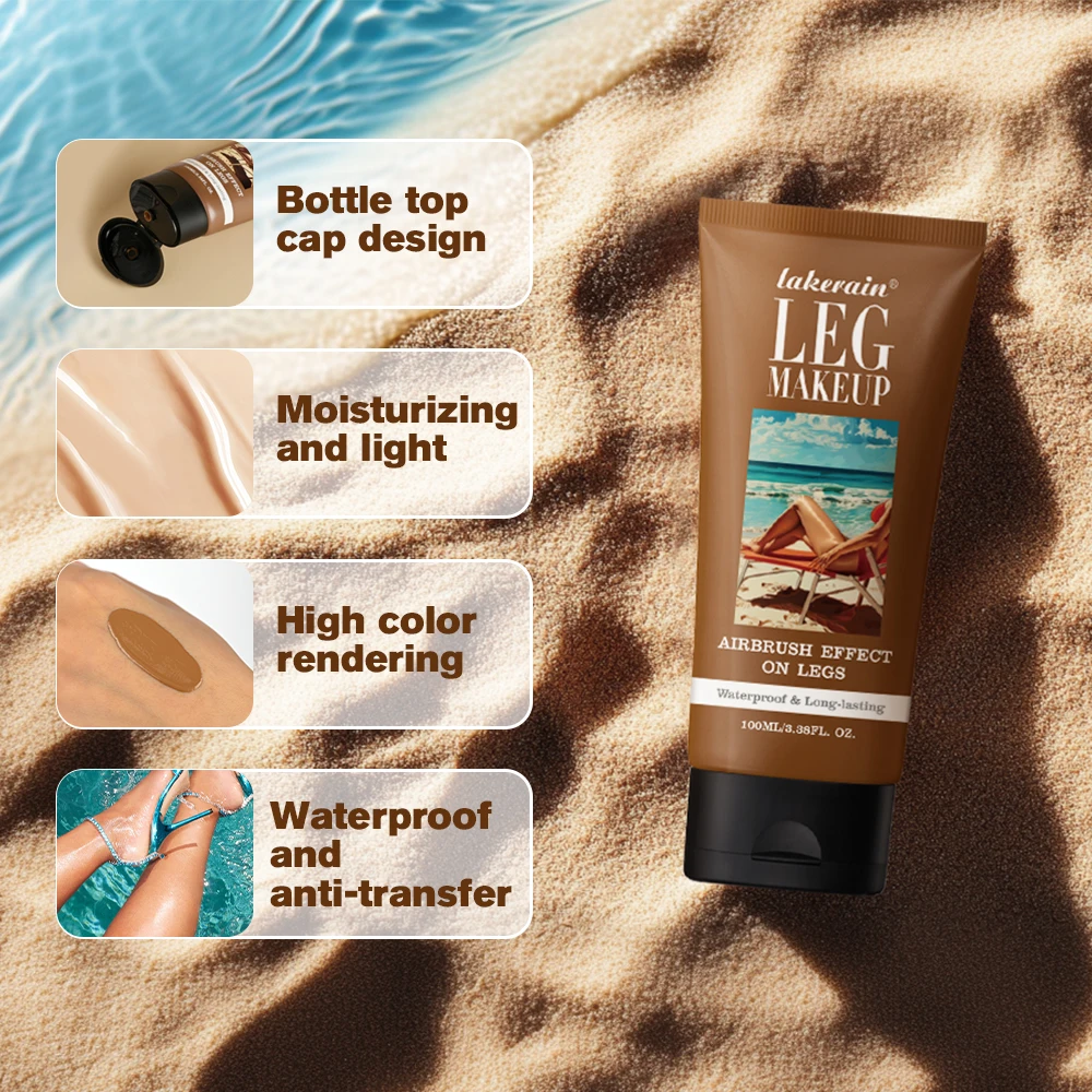 100ml Leg Makeup Long-lasting Waterproof And Anti-Transfer Concealer Even Skin Tone Wheat Tan Brown Liquid Foundation - Image 2
