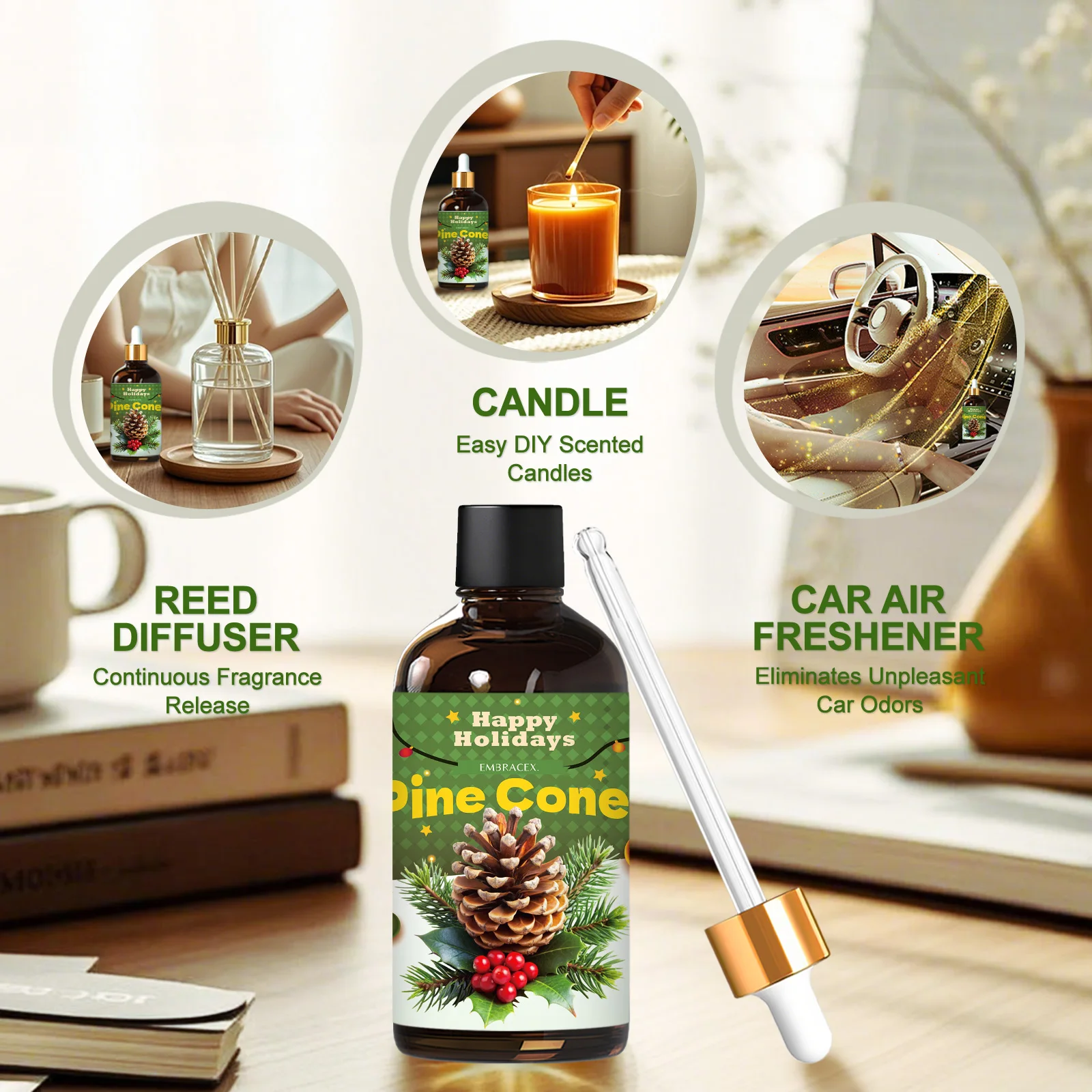 100ml Pine Cones Fragrance Oils For Diffuser Humidifier Car Air Freshener Candle Making Christmas Gift For Friends - Image 3