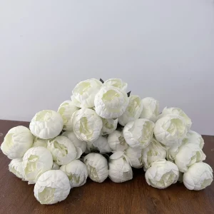 10Heads Silke Penoy Artificial Flower White Big Bud Bridal Bouquet Fake Penoy Living Room Desktop Flower Decoration Wedding