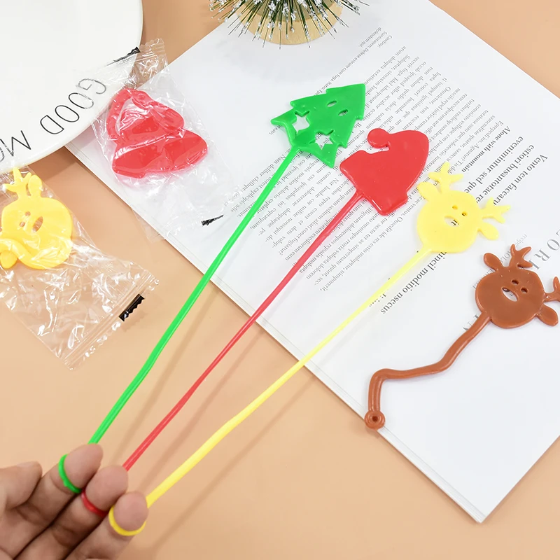10PCS Cute Cartoon Christmas Tree Snowflake Elk Sticky Hands for Christmas New Year Carnival Party Gifts Pinata Gift Bag Filler - Image 2