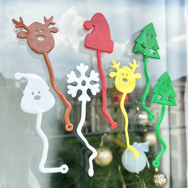10PCS Cute Cartoon Christmas Tree Snowflake Elk Sticky Hands for Christmas New Year Carnival Party Gifts Pinata Gift Bag Filler - Image 3