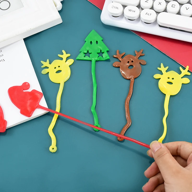 10PCS Cute Cartoon Christmas Tree Snowflake Elk Sticky Hands for Christmas New Year Carnival Party Gifts Pinata Gift Bag Filler - Image 5