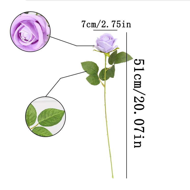 10Pcs 51cm Artificial Flowers Bouquet Fake Rose Flower for Wedding Party Home Table DIY Decoration Christmas Gift - Image 3
