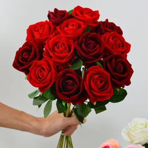10Pcs 51cm Artificial Flowers Bouquet Fake Rose Flower for Wedding Party Home Table DIY Decoration Christmas Gift