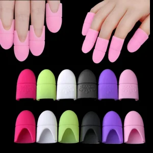 10Pcs Silicone Gel Nail Gel Remover Polish Degreaser Nail Cleaner Wrap Plastic Soak Off Cap Manicure Cleaning Varnish Nail Tools