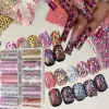 10Rolls 4*50cm Sexy Leopard Print Nail Foil Transfer Stickers Wild Animal Skin Decals Y2K Hot Girl Leopard Nail Art Decorations