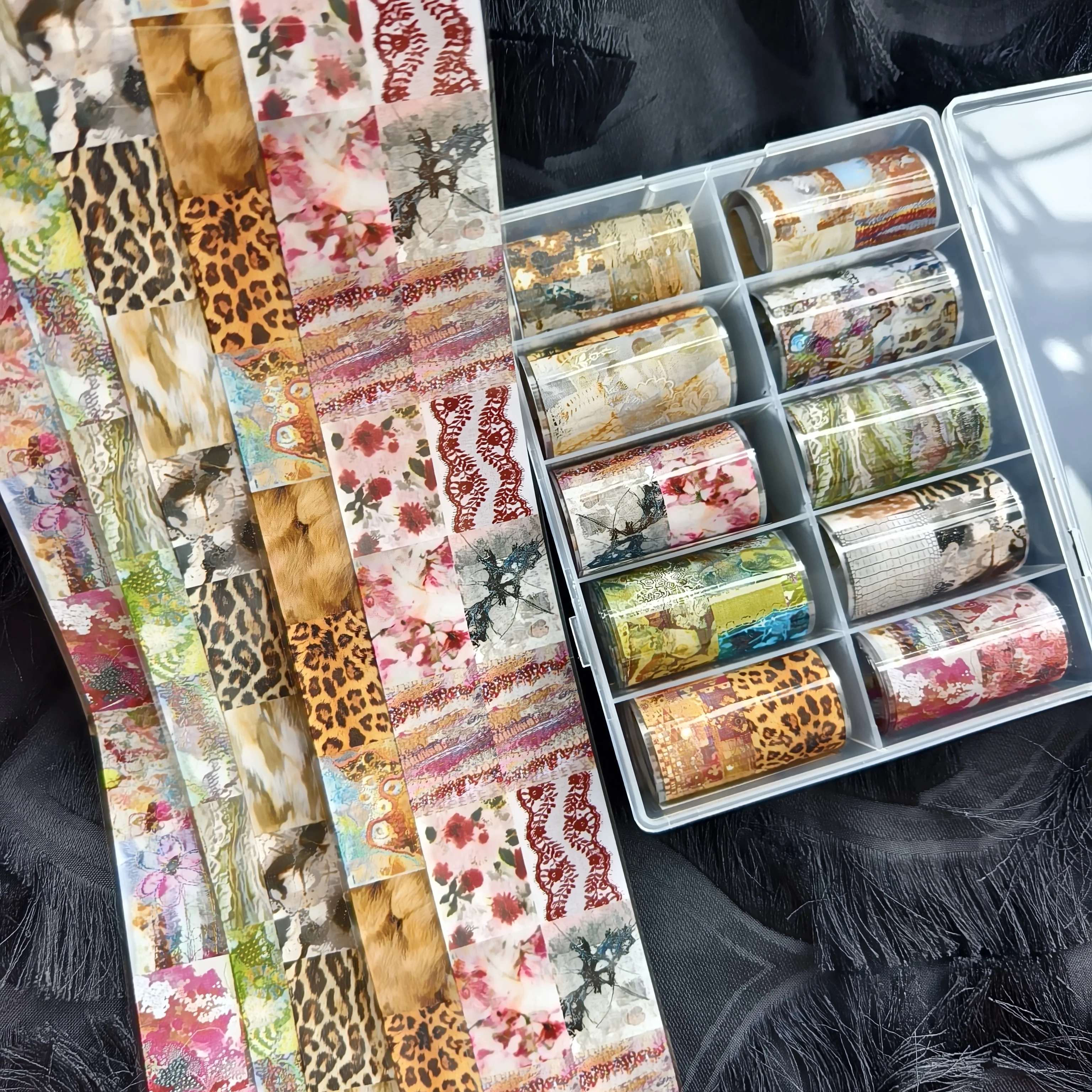 10Rolls Halloween Flower Plaid Angel Marble Bow Nail Foils Transfer Paper Nail Art Stickers Decal Nails Decoration - Image 5
