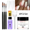 10g Nail Acrylic Powder 40ml Acrylic Liquid Set With Nail Brush Pink White Clear Nail Powder For Nails Extension Carving