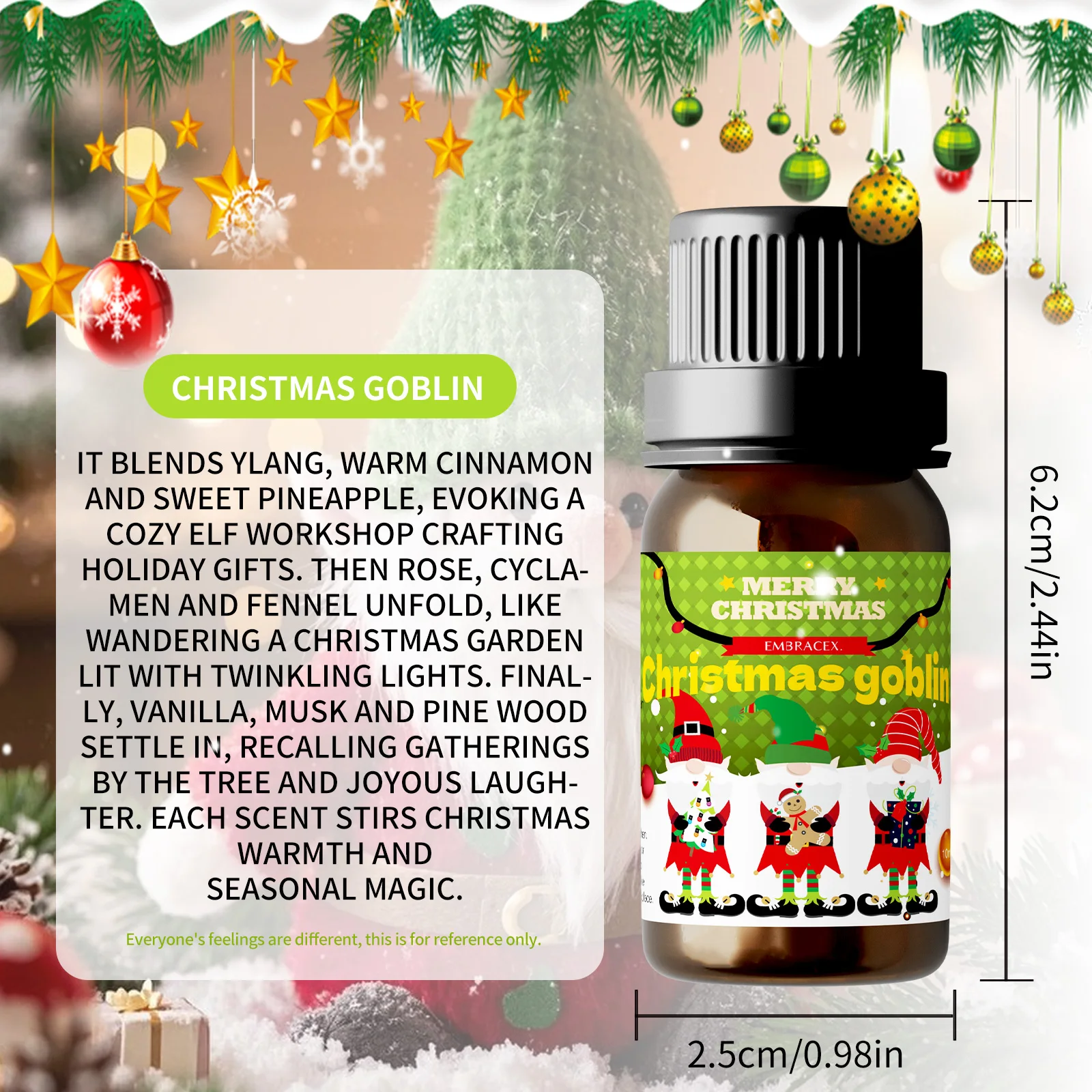 10ml Christmas Goblin Fragrance Oils Christmas Gifts Aroma Oil For Candle Scents Making & Diffuser Scents Long Lasting Fragrance - Image 2