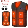 11 Area Heating Vest Men/Women Casual V-neck USB Heated Vest Smart Control Temperature Heating Jacket Cotton Coat Winter Hunting