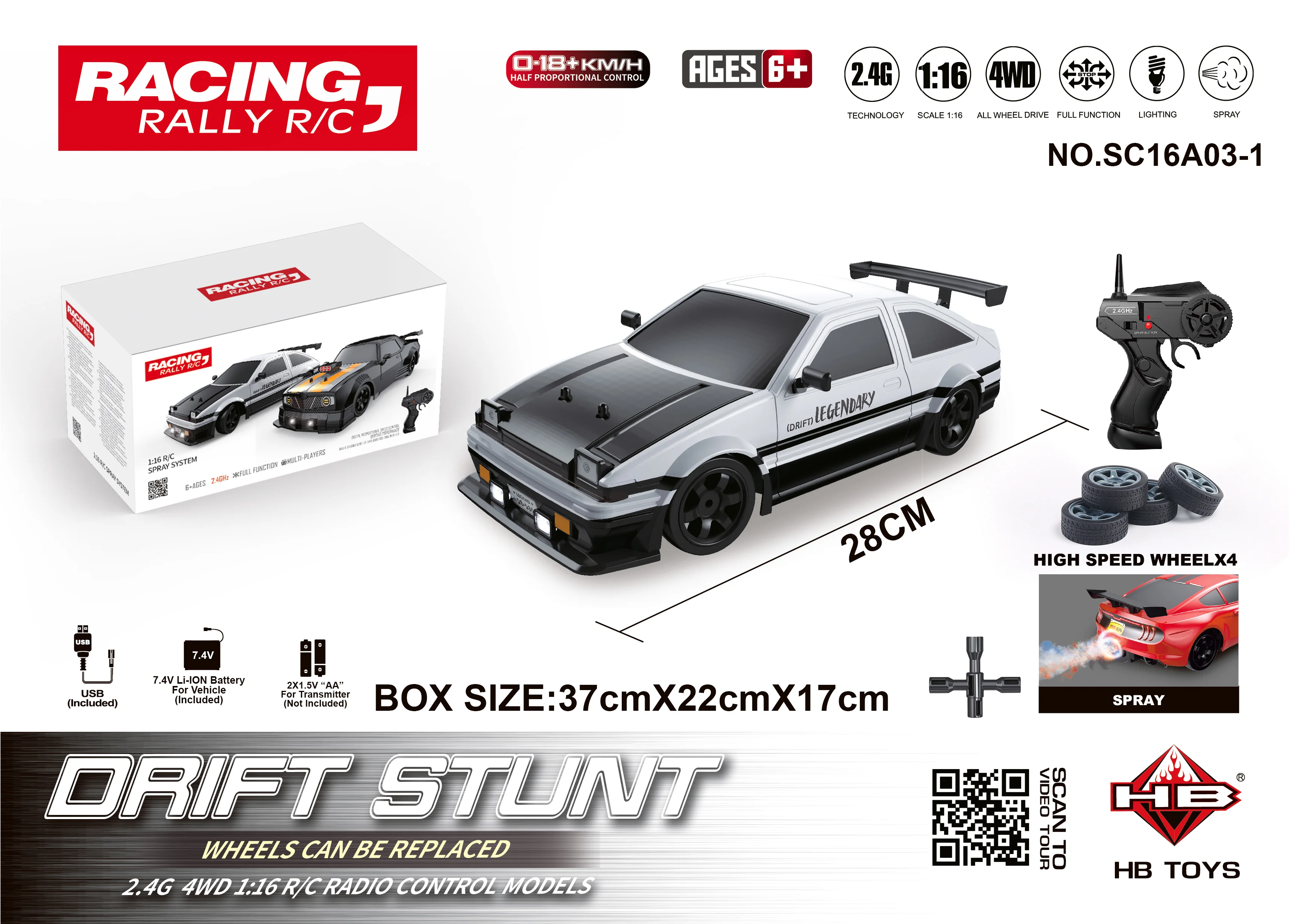 1/16 2.4G Racing Rc Cars Drift Car Mustang GTR Electric 4WD High Speed Remote Control Drift Toys for Children Gifts - Image 4