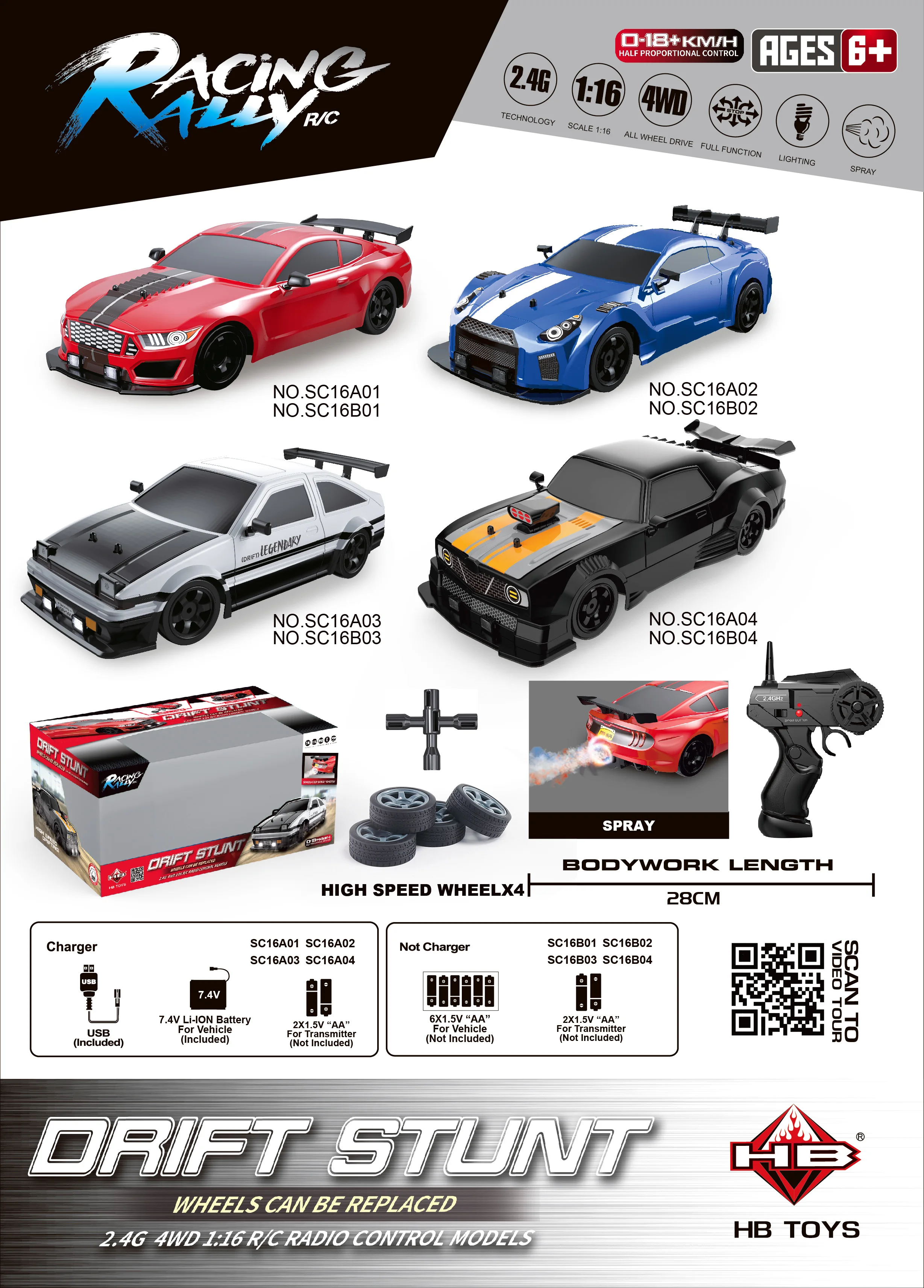 1/16 2.4G Racing Rc Cars Drift Car Mustang GTR Electric 4WD High Speed Remote Control Drift Toys for Children Gifts - Image 6