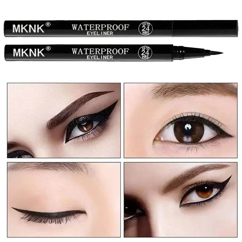 1/2 PCS Black Quick-Dry Eyeliner Pencil - 24H Lasting Smooth Matte Waterproof Anti-Smudge Liquid Eyeliner Makeup for Eyes - Image 2