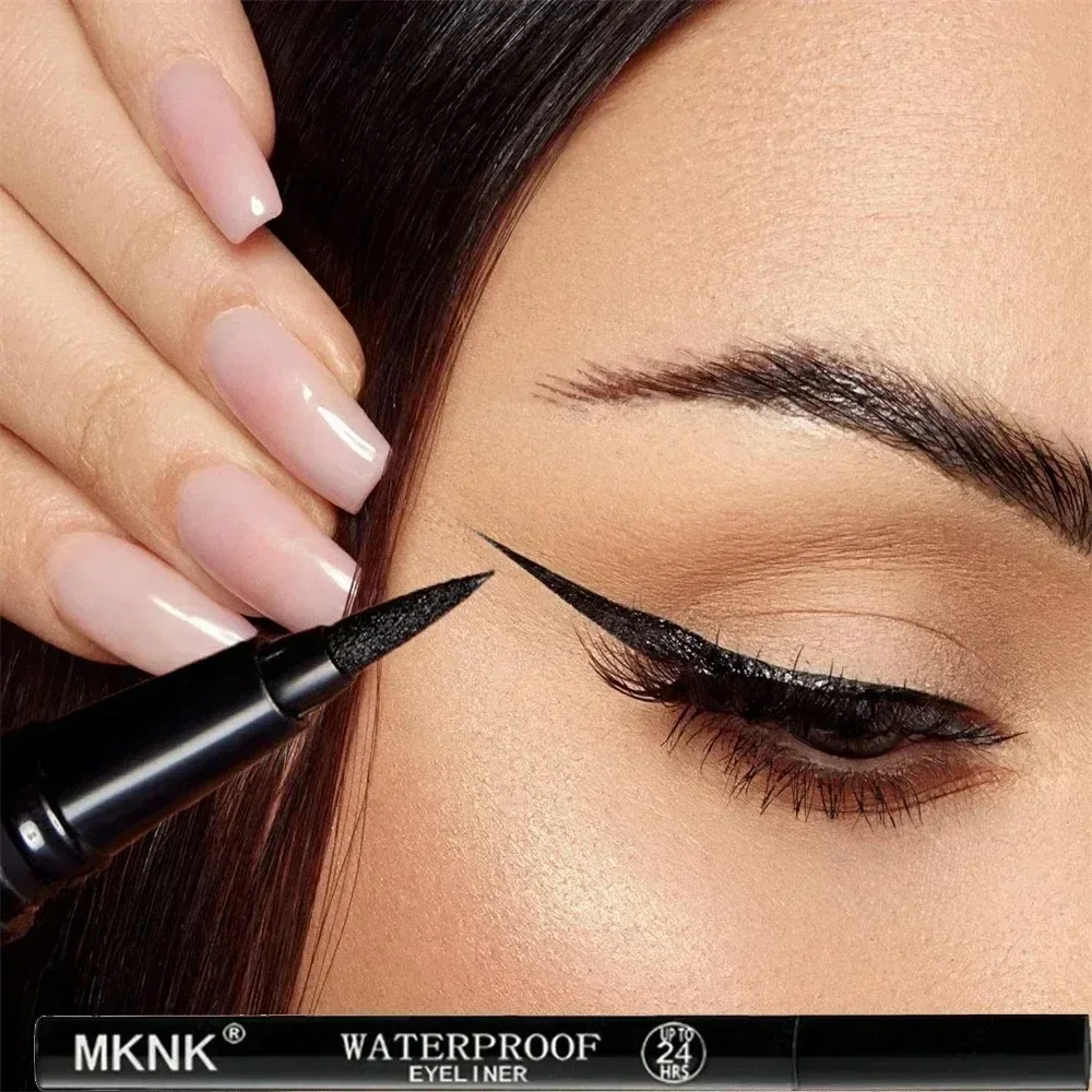 1/2 PCS Black Quick-Dry Eyeliner Pencil - 24H Lasting Smooth Matte Waterproof Anti-Smudge Liquid Eyeliner Makeup for Eyes - Image 3