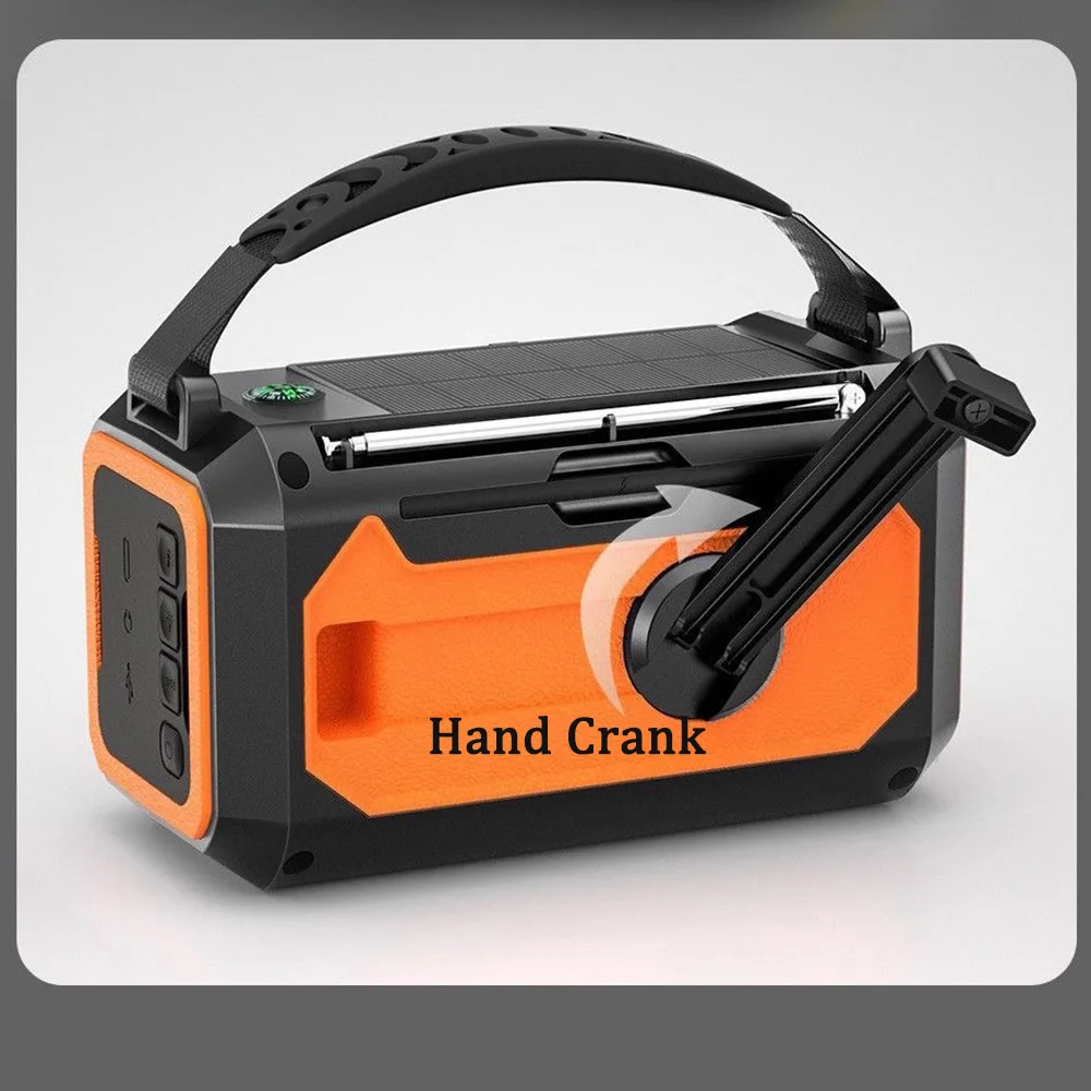 12000mAh Emergency Radio AM/FM/NOAA Weather Radio Solar Hand Crank Radio Flashlight SOS Alarm Power Bank Reading Lamp Wholesale - Image 6