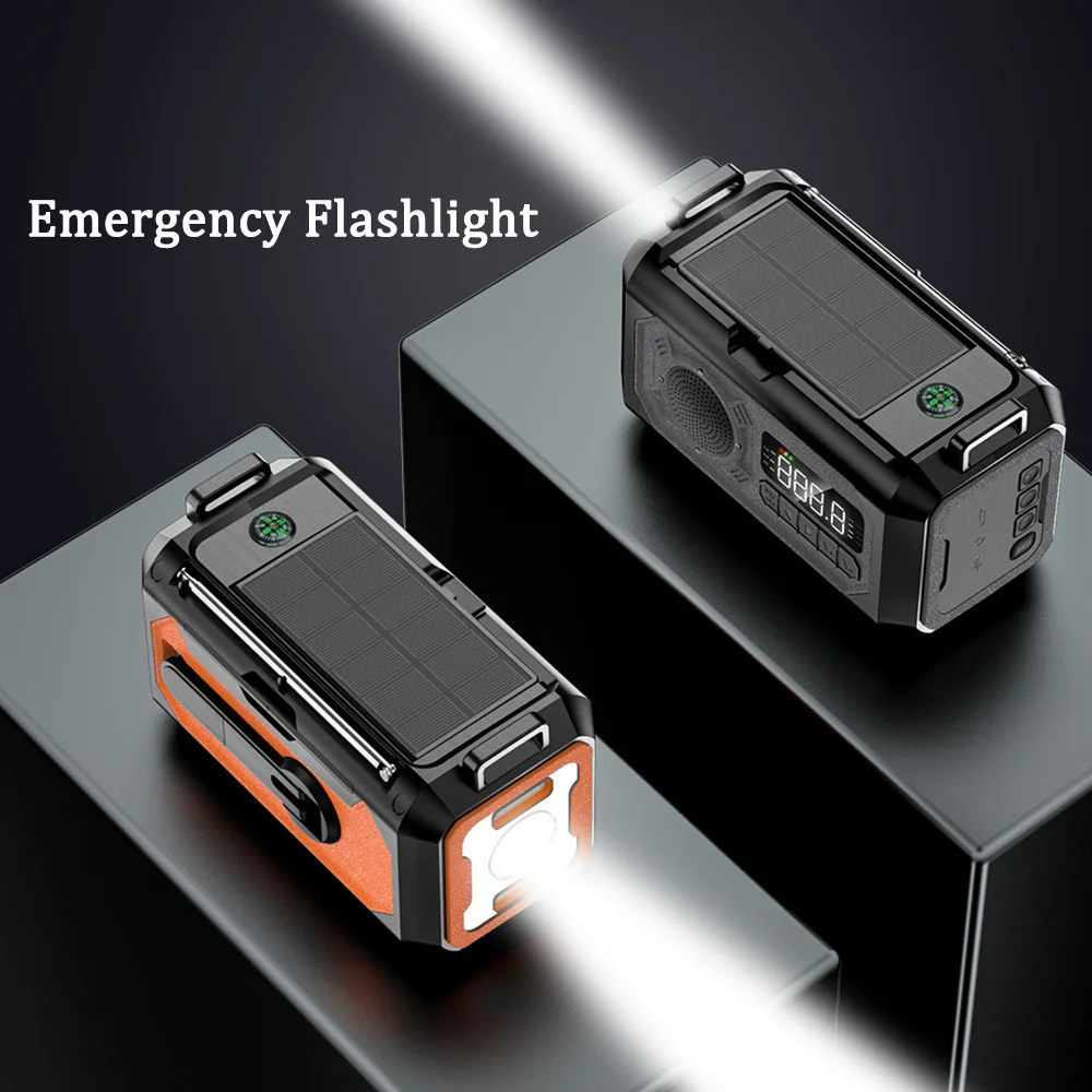12000mAh Emergency Radio AM/FM/NOAA Weather Radio Solar Hand Crank Radio Flashlight SOS Alarm Power Bank Reading Lamp Wholesale - Image 5