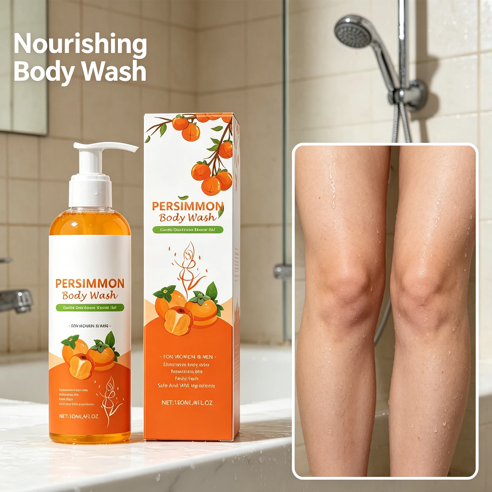 120ml Orange Fragrance Nourishing Body Wash Deep Cleansing Moisturizing Shower Gel Refreshing Long Lasting Aroma Daily Body Care - Image 3