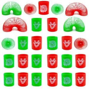 12/24/36PC Fun Mini Santa Claus Reindeer Spring Play Set for Christmas Party New Year Carnival Party Spring Festival Gift Filler