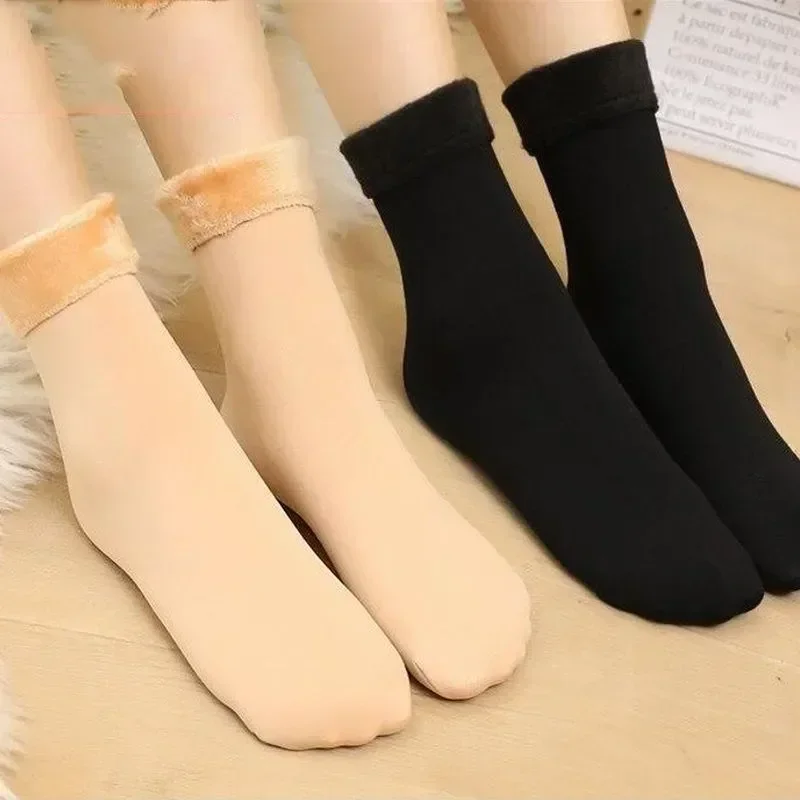 1/2/4/5Pair New Women Winter Thicken Warm Short Socks Thermal Cashmere Wool Socks Nylon Snow Velvet Boots Home Floor Calcetines - Image 2